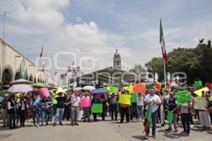 SAN PEDRO CHOLULA . PROTESTA COMERCIANTES