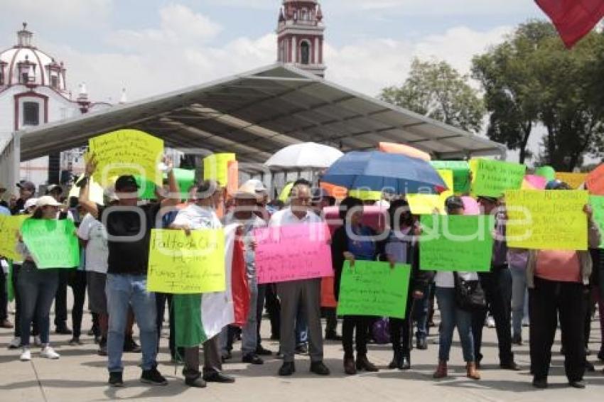 SAN PEDRO CHOLULA . PROTESTA COMERCIANTES