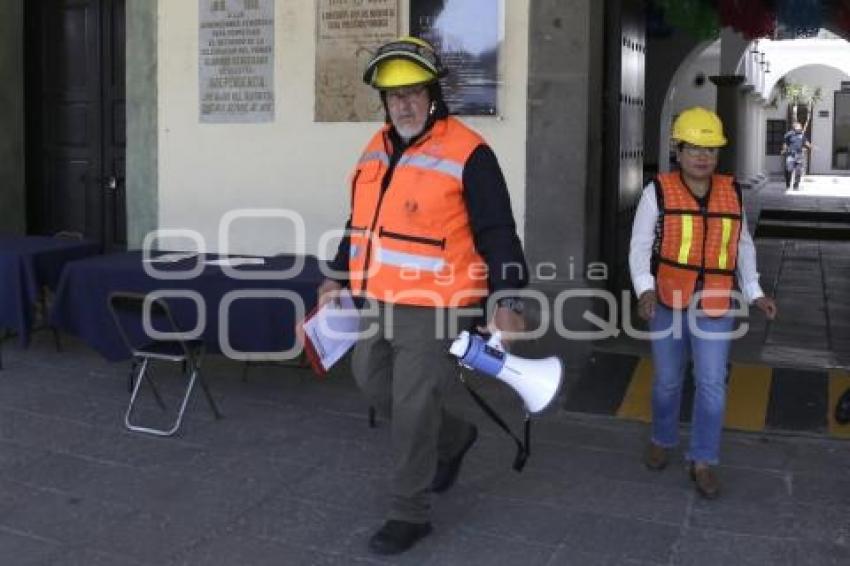 SAN PEDRO CHOLULA . SIMULACRO SISMO