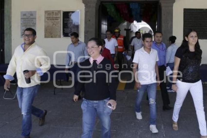 SAN PEDRO CHOLULA . SIMULACRO SISMO