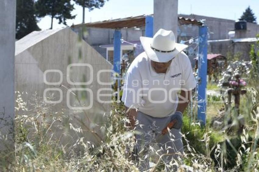 TLAXCALA . LIMPIEZA PANTEÓN 