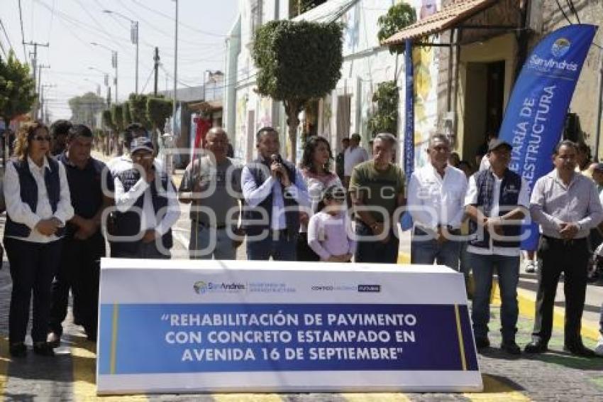 SAN ANDRÉS CHOLULA . REHABILITACIÓN CALLES