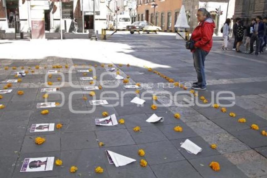 OFRENDA . VÍCTIMAS DE FEMINICIDIOS