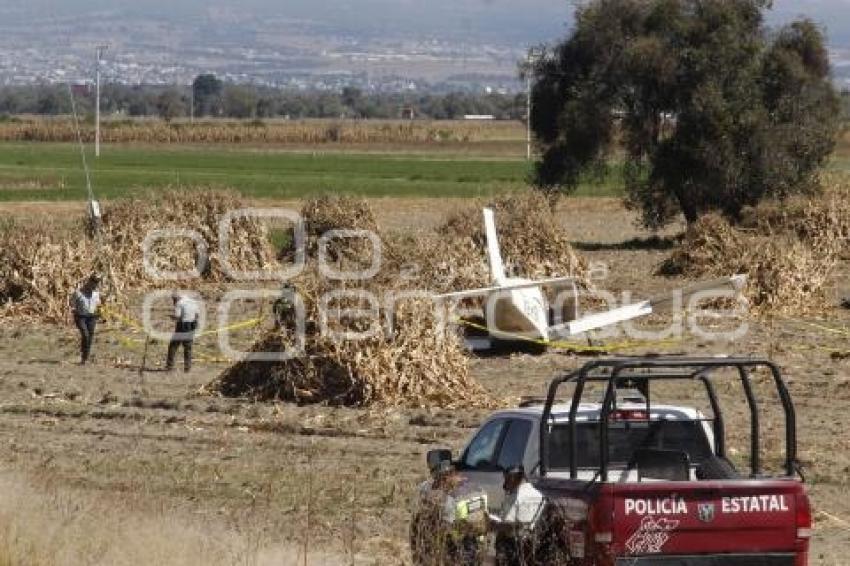 HUEJOTZINGO . DESPLOME AVIONETA