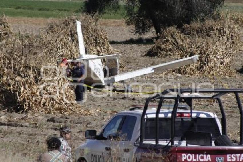 HUEJOTZINGO . DESPLOME AVIONETA