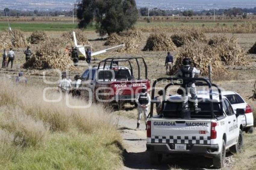 HUEJOTZINGO . DESPLOME AVIONETA