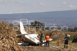 HUEJOTZINGO . DESPLOME AVIONETA