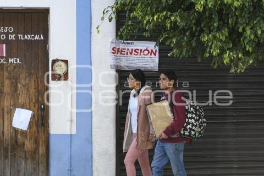 TLAXCALA . SUSPENSIÓN COMERCIO