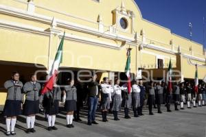 SAN ANDRÉS CHOLULA . INCINERACIÓN DE BANDERAS