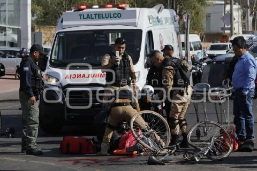 TLAXCALA . CICLISTA ATROPELLADO