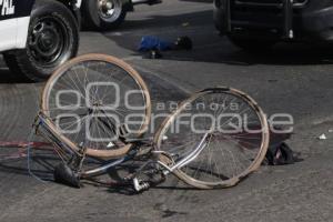 TLAXCALA . CICLISTA ATROPELLADO