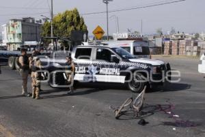 TLAXCALA . CICLISTA ATROPELLADO