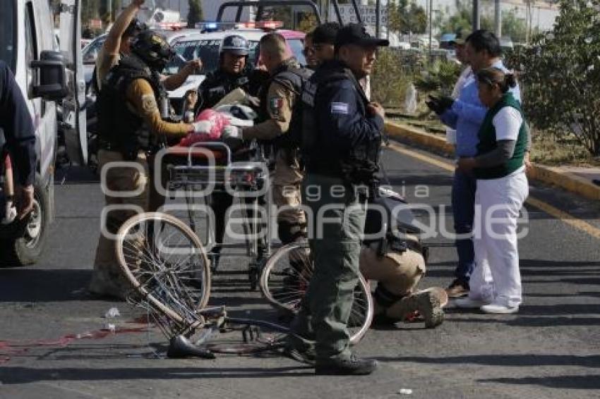 TLAXCALA . CICLISTA ATROPELLADO