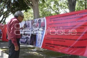 TLAXCALA . MANIFESTACIÓN COMERCIANTES