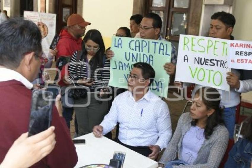 TLAXCALA . MANIFESTACIÓN AYUNTAMIENTO