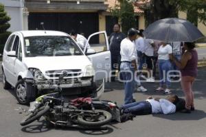 NOTA ROJA . CHOQUE MOTOCICLISTA