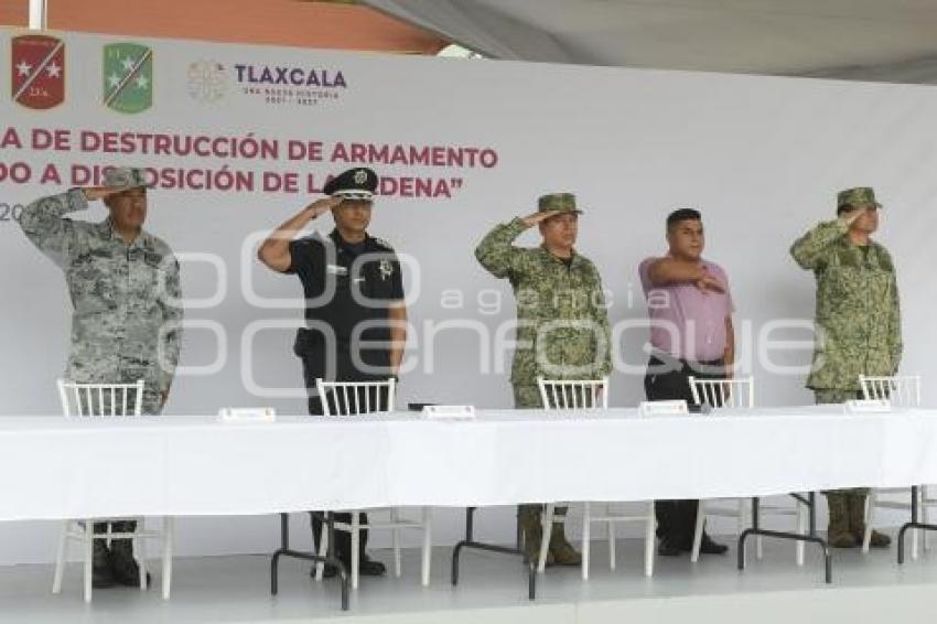 TLAXCALA . DESTRUCCIÓN ARMAMENTO