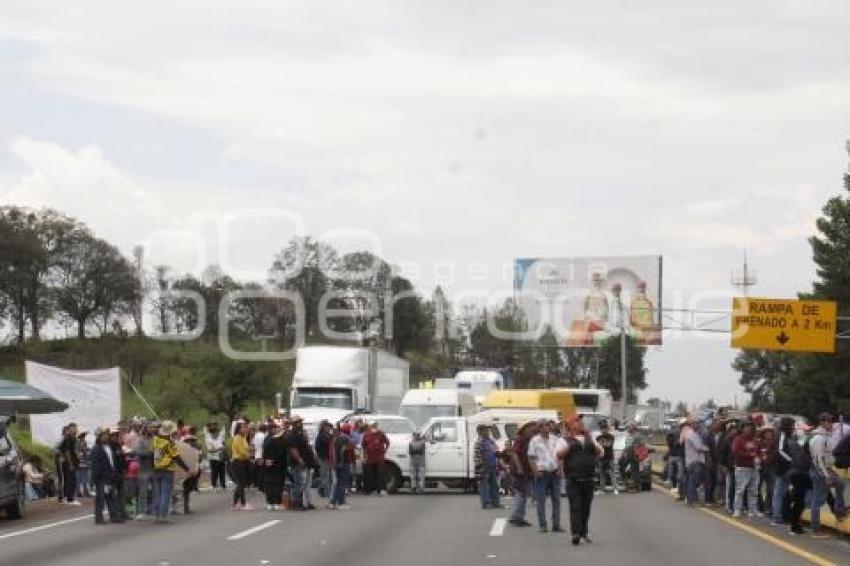 BLOQUEO AUTOPISTA MÉXICO-PUEBLA