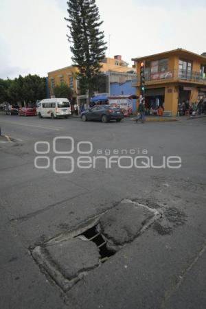 TLAXCALA . PAVIMENTO DAÑADO