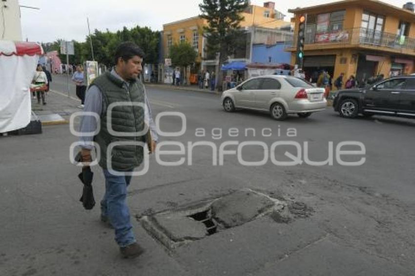 TLAXCALA . PAVIMENTO DAÑADO