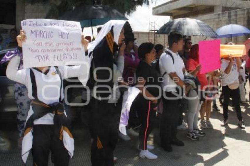 HUEJOTZINGO . MANIFESTACIÓN FEMINICIDIO