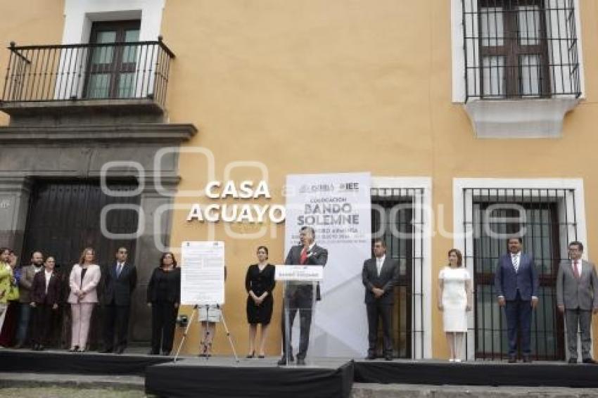 BANDO SOLEMNE . CASA AGUAYO