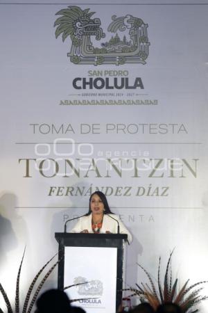 TOMA DE PROTESTA . TONANTZIN FERNÁNDEZ