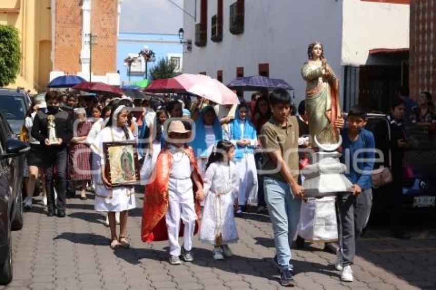 TLAXCALA . PROCESIÓN CATÓLICOS