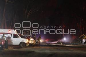 TLALANCALECA . INCENDIO CORRALÓN