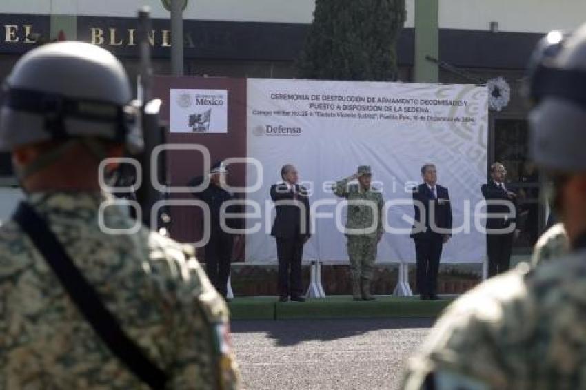 XXV ZONA MILITAR . DESTRUCCIÓN DE ARMAMENTO