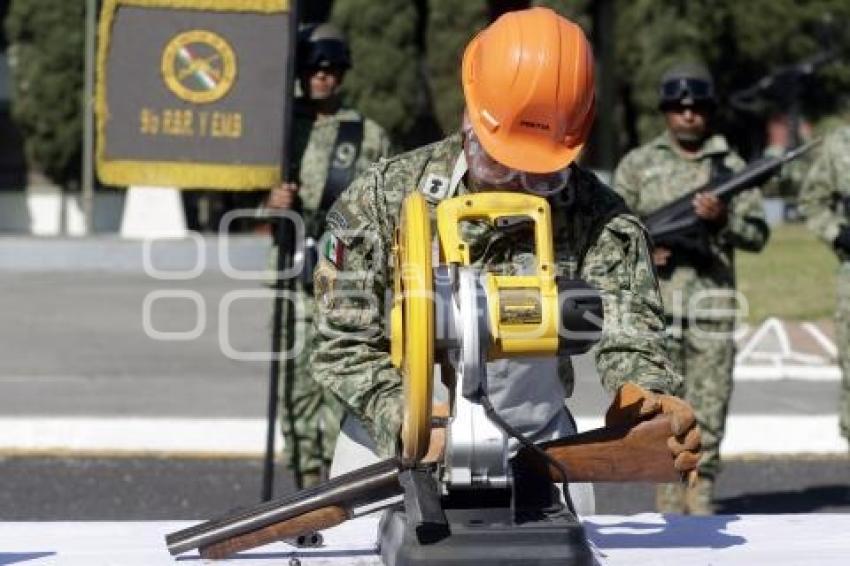 XXV ZONA MILITAR . DESTRUCCIÓN DE ARMAMENTO