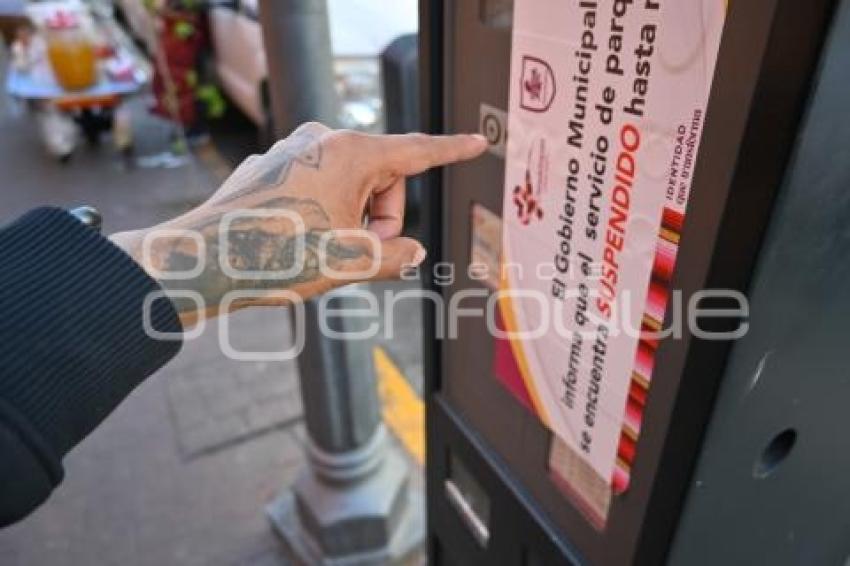 TLAXCALA . SUSPENSIÓN DE PARQUÍMETROS