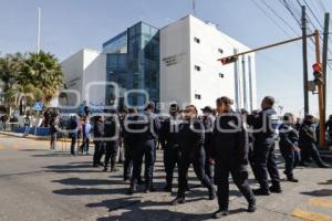MANIFESTACIÓN . POLICÍAS CUAUTLANCINGO