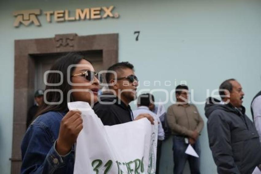 TLAXCALA . MANIFESTACIÓN TELEFONISTAS