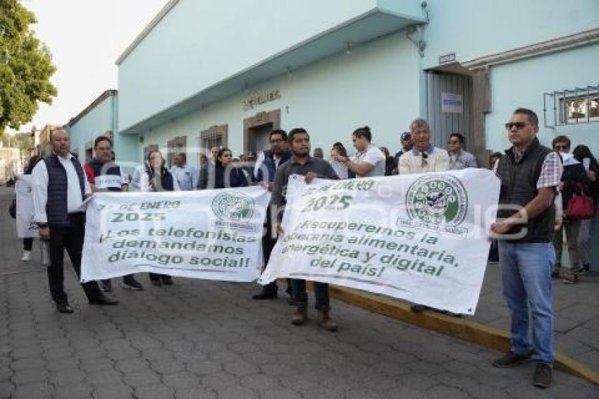 TLAXCALA . MANIFESTACIÓN TELEFONISTAS