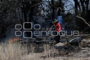 TLAXCALA . INCENDIO TIRADERO DE LLANTAS