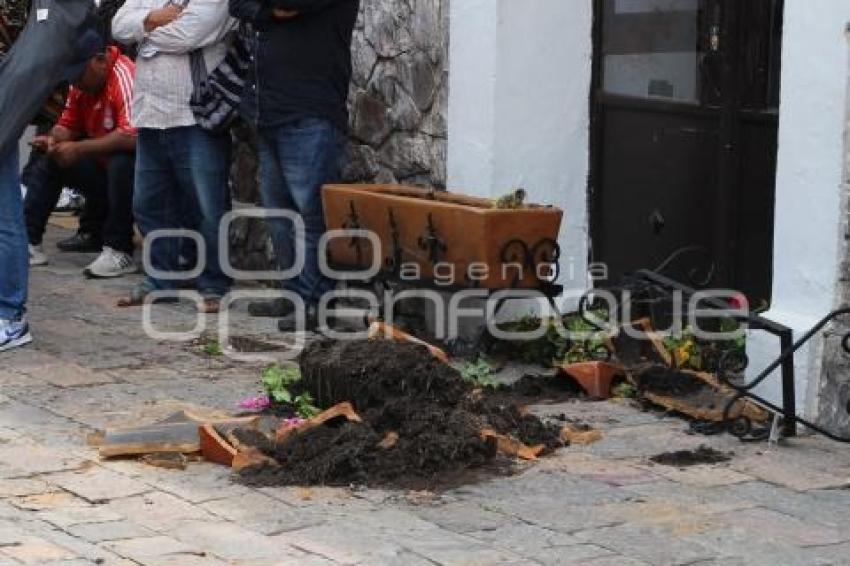 ATLIXCO . MANIFESTACIÓN COMERCIANTES