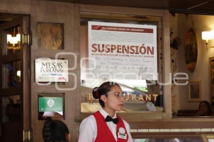 RESTAURANTES . SUSPENSIÓN PROFECO