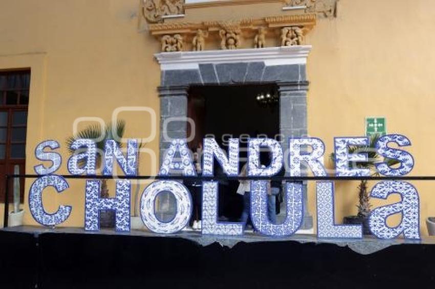 SAN ANDRÉS CHOLULA . LETRERO
