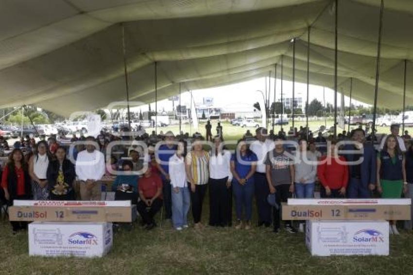 SAN ANDRÉS CHOLULA . ENTREGA CALENTADORES SOLARES