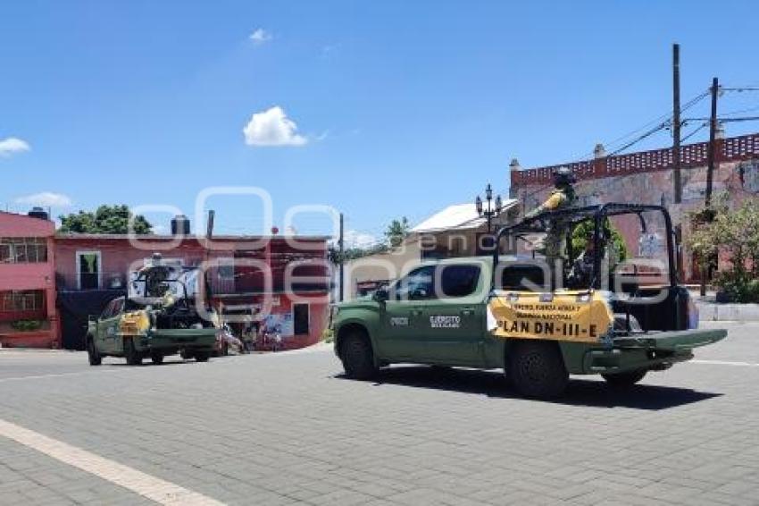 TOCHIMILCO . SUPERVISIÓN RUTAS DE EVACUACIÓN