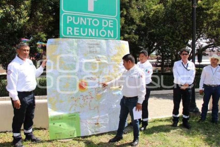 TOCHIMILCO . SUPERVISIÓN RUTAS DE EVACUACIÓN