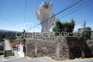 TLAXCALA . DAÑO ESTATUA DE XICOHTÉNCATL