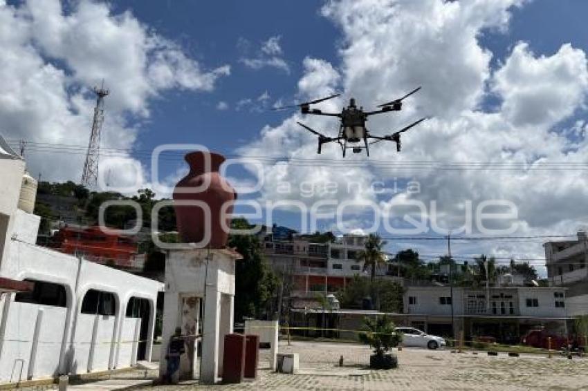 ACATLÁN . FUMIGACIÓN DRON