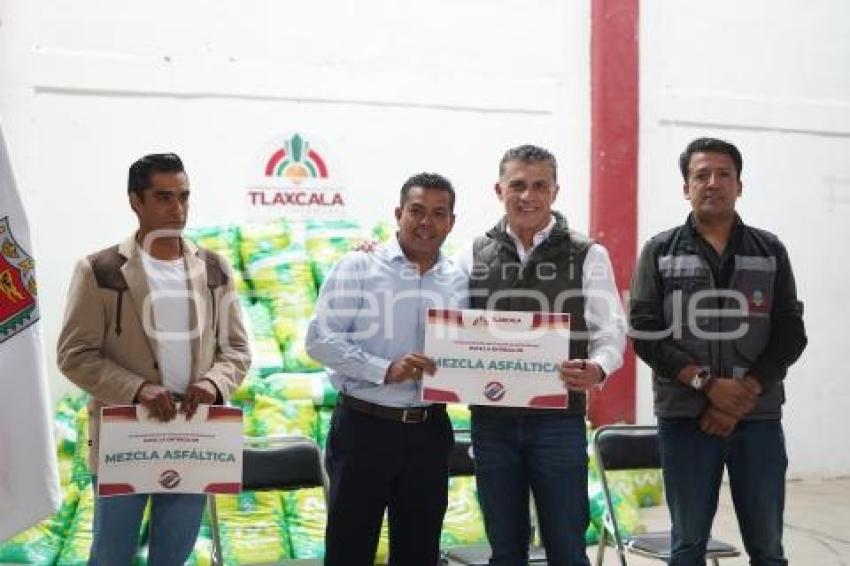 TLAXCALA . ENTREGA DE MEZCLA ASFÁLTICA
