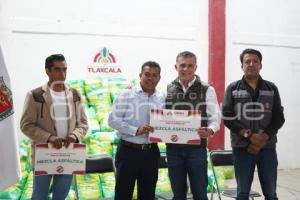TLAXCALA . ENTREGA DE MEZCLA ASFÁLTICA