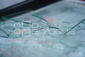 TLAXCALA . PLACAS VANDALIZADAS