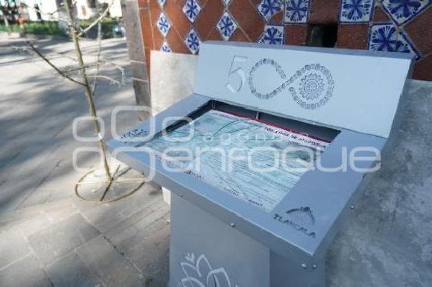 TLAXCALA . PLACAS VANDALIZADAS