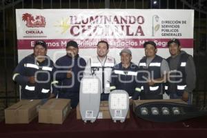 SAN PEDRO CHOLULA . ENTREGA DE LUMINARIAS