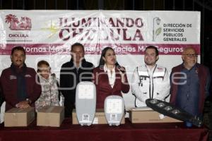 SAN PEDRO CHOLULA . ENTREGA DE LUMINARIAS